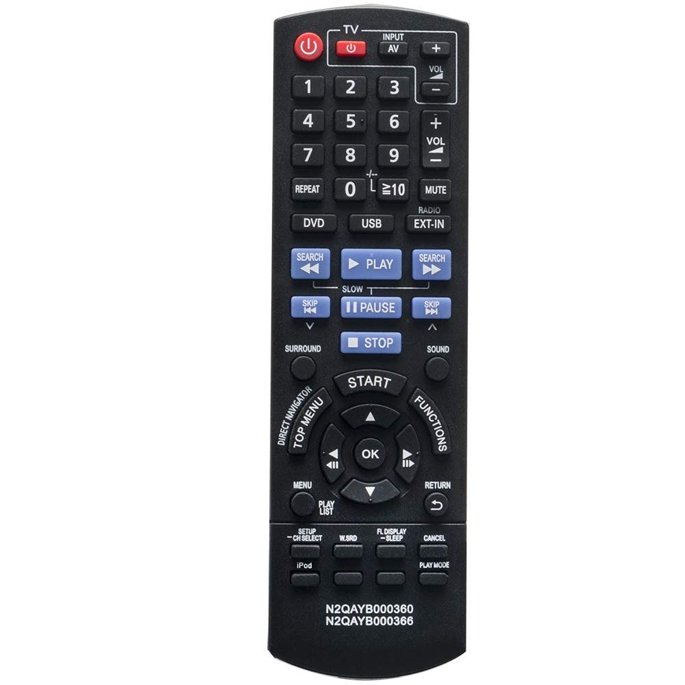 AULCMEET N2QAYB000360 Replace Remote Control Compatible with Panasonic DVD SC-PT464 SA-PT464 SB-HW460 SC-PT170 SA-PT170 SC-PT570 SC-PT870 SB-HF470 SB-HC470 SB-HS470