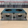 RTR_SJHTRA 1 Pieces of Gate Lockbox Double Hole Weldable Steel 6 3/4" x 4 3/8" x 1 1/2" Unpainted view 3