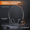 EMAIKER Lightweight Wired RJ9 Telephone Headphone Call Center Headset, Corded Deskphone Headset Compatible with Grandstream Sangoma Snom Yealink T26 T31 T33 T42 T46 T48 T53 T54 etc IP Phones view 3