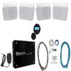 Rockville HP65S Bundle: (2) Pair 6.5" Outdoor Speakers 500W Peak/160W RMS, RGHR2 Marine Receiver Bluetooth USB, Krypton MF3 1600W Peak/400W RMS Amplifier, RMWK4 4 AWG Waterproof Wire Kit, 5-Items view 1