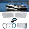 Rockville RGHR2 Bundle: (2) HP65S 6.5 in Outdoor Indoor Speakers, RGHR2 Marine Gauge Receiver with Bluetooth USB and Wired Remote, RXM-T1 2-Ch Marine Amplifier, RMWK4 Amp Install Wire Kit, 5 Items view 1