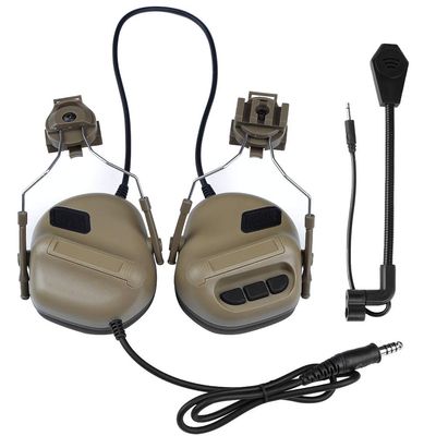 Gexgune Tactical Headsets with Fast Helmet Rail Adapter Military Airsoft Shooting Headset Army Communication Accessories,no Noise Reduction Function