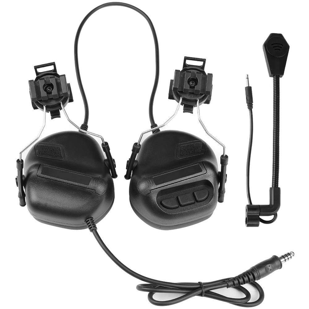 Gexgune Tactical Headsets with Fast Helmet Rail Adapter Military Airsoft Shooting Headset Army Communication Accessories,no Noise Reduction Function