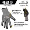 Klein Tools 60197 Work Gloves, Cut-Resistant Gloves ANSI Rated A2, Touchscreen, X-Large, 2-Pair view 2