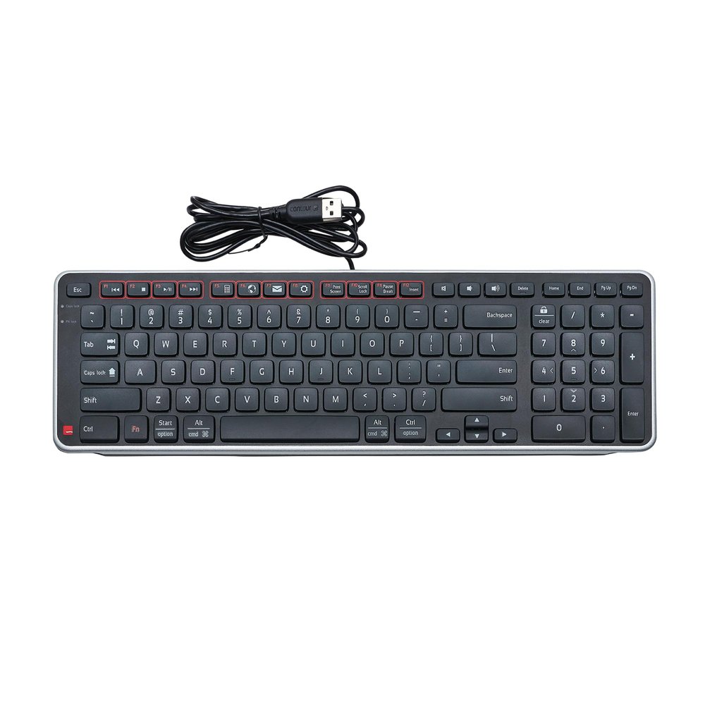 Contour Balance Keyboard - Compact Ergonomic Keyboard for Wrist Pain Relief with Adjustable Tilt to Support, Compatible with RollerMouse & SliderMouse, Plug & Play for PC & Mac - Wired - Sliver