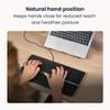 Contour Balance Keyboard - Compact Ergonomic Keyboard for Wrist Pain Relief with Adjustable Tilt to Support, Compatible with RollerMouse & SliderMouse, Plug & Play for PC & Mac - Wired - Sliver view 3