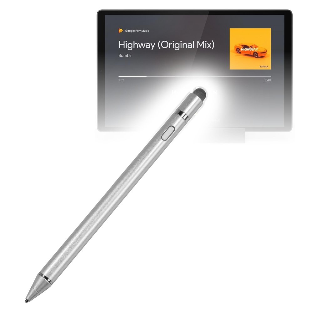 BoxWave Stylus Pen Compatible with Lenovo Tab M10 FHD Plus (2nd Gen) - AccuPoint Active Stylus, Electronic Stylus with Ultra Fine Tip - Metallic Silver