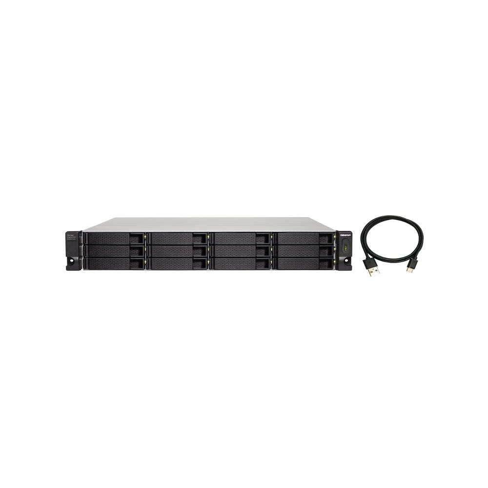 QNAP TL-R1200C-RP 12 Bay Rackmount JBOD Storage Enclosure with USB 3.2 Gen 2 Type-C Connectivity, Redundant PSU