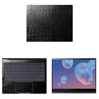 Decalrus - Protective Decal for Samsung Galaxy Book S (13.3" Screen) Laptop Crocodile Skin Pattern Texture Skin case Cover wrap CROsamsungGalaxybkS_13Black