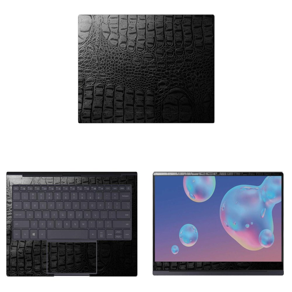 Decalrus - Protective Decal for Samsung Galaxy Book S (13.3" Screen) Laptop Crocodile Skin Pattern Texture Skin case Cover wrap CROsamsungGalaxybkS_13Black