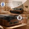1 BY ONE High Fidelity Belt Drive Turntable with Built-in Speakers, Vinyl Record Player with Magnetic Cartridge, Wireless Playback and Aux-in Functionality, Auto Off view 4