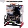 ATX M-ATX ITX Open Chassis, DIY Computer Case with Handle, Vertical Overclocking Open Frame Rack for ITX Motherboard, Support Graphics Card(red) view 3
