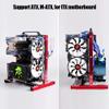 ATX M-ATX ITX Open Chassis, DIY Computer Case with Handle, Vertical Overclocking Open Frame Rack for ITX Motherboard, Support Graphics Card(red) view 4