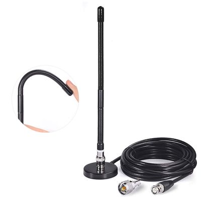 Bingfu 27MHz CB Radio Antenna Soft Whip Magnetic Base BNC & PL259 Male Compatible with Cobra Midland Uniden Maxon President Portable Handheld CB Radio Car Mobile