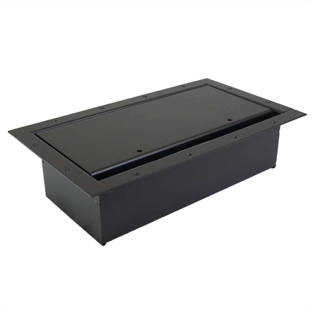 Ace Backstage Co. 124M2BK-FF Double Wide Pocket with Flush Flange/Standard Modified Lid 3/4 Inch