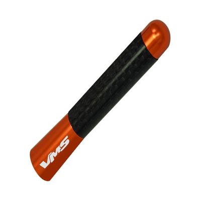 VMS RACING Orange with Black Real Carbon Fiber CNC Machined Billet Aluminum Short 3" inch Antenna Compatible with Mini Cooper