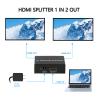 HDMI Splitter 1 in 2 Out, HDMI Splitter with Power Adapter,Supports 4K@60Hz,Full 3D,12-bit, LPCM 7.1CH,DTS-HD,18 Gbps,HDCP 1.4/2.2, for Projector, PC and More(102) view 3