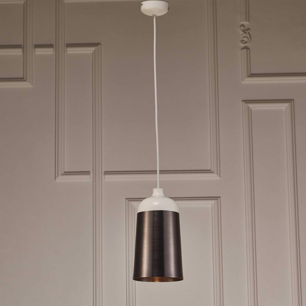 HomeRoots 6 X 6 X 12 Silver Aluminum Pendant Lamp
