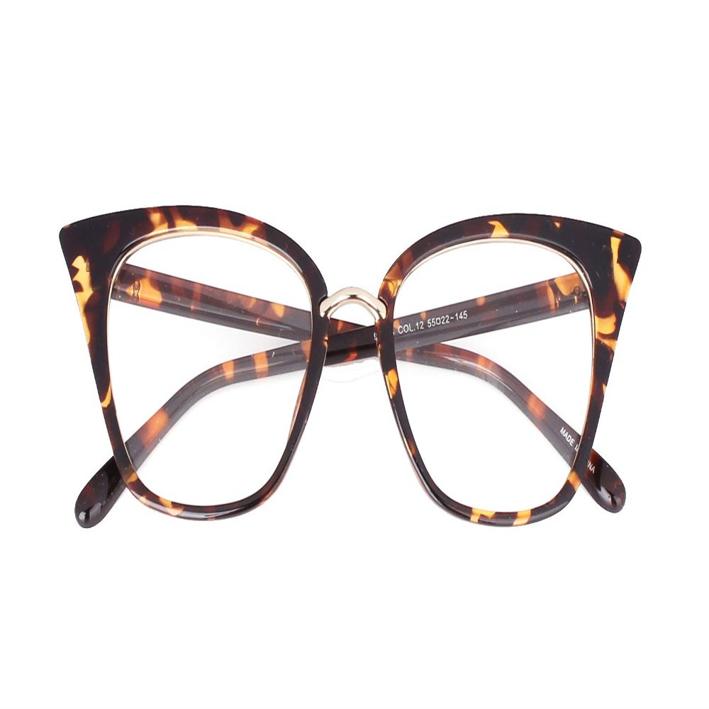 BEISON Blue Light Blocking Glasses, Women Cat Eye Computer Glasses Anti Glare Anti Eyestrain Blue Light Blocker Eyewear (Leopard, Non-prescription Clear Lens)