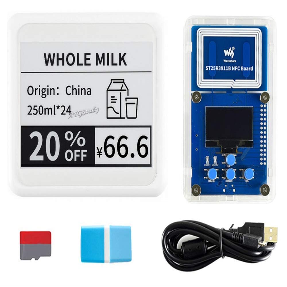 4.2inch NFC e-Paper Evaluation Kit 4.2 inch NFC-Powered with ST25R3911B NFC Board USB-A to Micro-B Cable @XYGStudy (4.2inch NFC e-Paper Eval Kit)