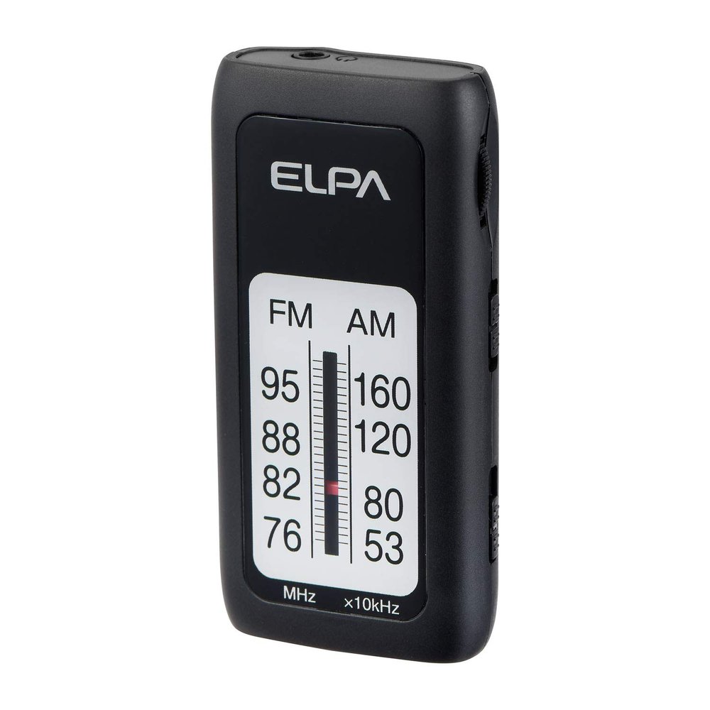 ELPA ER-S61F AM/FM Slim Radio, Black, Width 1.7 x Height 3.3 x Depth 0.7 inches (42 x 83 x 17 mm)