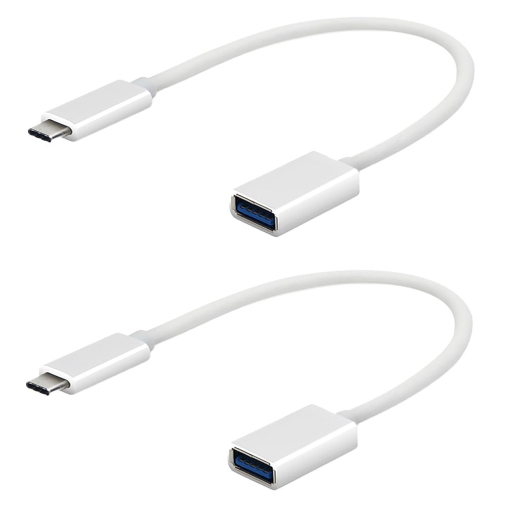 OTG USB-C 3.0 Adapter (2 Pack) Compatible with Microsoft Duo to Quick Multi-Use Functions to Backup, Keyboard, mice, Thumb Drives, Saves, More (White)