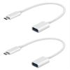 OTG USB-C 3.0 Adapter (2 Pack) Compatible with Microsoft Duo to Quick Multi-Use Functions to Backup, Keyboard, mice, Thumb Drives, Saves, More (White) view 1