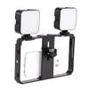 Andoer Smartphone Video Rig with 2pcs LED Video Light, Phone Filmmaking Case, Phone Video Stabilizer Grip Tripod Mount for Videomaker view 2