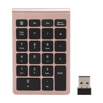 Numeric Keypad, 22 Keys Numeric Keypad with USB Receiver for Laptop, Desktop, Computer, PC Compatible with Android, Windows, OS.(Rose Gold)