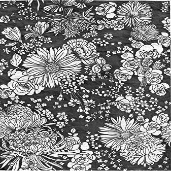 Ceramic Decals - Flower 01 (Black, 19 x 13 inch)