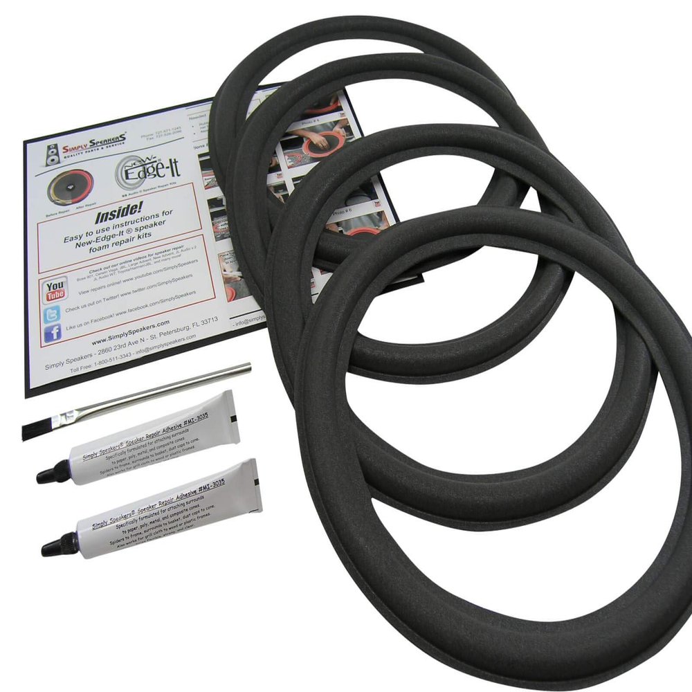12" Foam Speaker Repair Kit, OD: 11.125", Roll OD: 10.625", Cone: 9.25", ID: 8.625", FSK-12AK (4 Pack)
