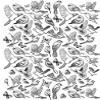 Ceramic Decals - Birds and Butterfly (Black, 19 x 13 inch) view 1