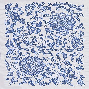 Ceramic Decals - Flower 07 (Blue, 19 x 13 inch)