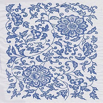 Ceramic Decals - Flower 07 (Blue, 19 x 13 inch)
