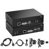 DVI USB KVM Extender 100m(328ft) Over Single Cat5e/Cat6 Cable, 1920x1200@60Hz EDID, Extends Video Audio USB, RS-232 Signals, Point to Point, Zero Latency, Incl.Transmitter and Receiver (New Version) view 1