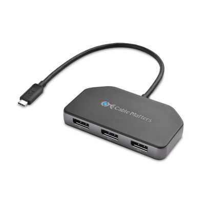 Cable Matters Windows Only Triple Monitor USB C Hub with 3X DisplayPort and 100W Charging - Support up to 8K and 4K 120Hz HDR - Thunderbolt 4, USB4 Compatible for Surface Pro, XPS