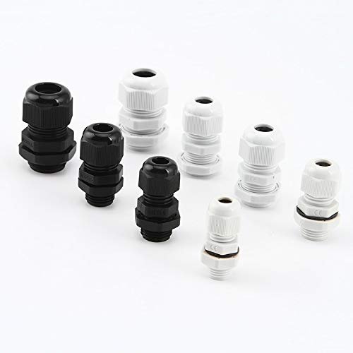 Davitu Terminals - 10 pcs PG16 cable waterproof connector connector gland connector cable diameter 10-14mm - (Color: White)