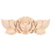 Mumusuki Wood Carved Appliques Onlay, 4Pcs Unpainted Rose Flower Carved Corner Onlay for Cupboard Cabinet Wall Decor view 1