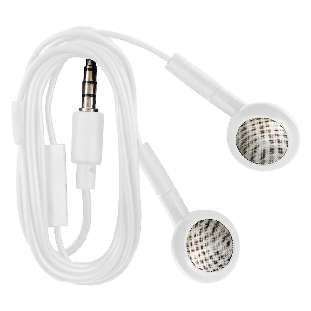 WalR, in-Ear Earbud Headphones with Built-in Mic and Pause/Play Button for Motorola Moto G6 Play G6 Forge X X Play, White