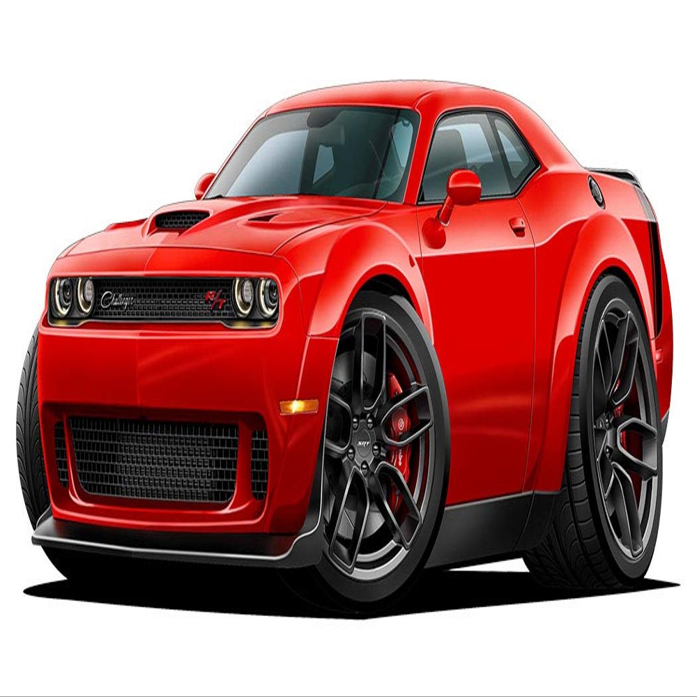 2019 Challenger R/T FATCAT Wide Body Cartoon Cars 4ft Long Vinyl Reusable Movable Fun Stickers for Boys Classic Cartoon Cars Home Decor