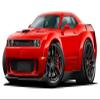 2019 Challenger R/T FATCAT Wide Body Cartoon Cars 4ft Long Vinyl Reusable Movable Fun Stickers for Boys Classic Cartoon Cars Home Decor view 1