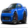 2019 Challenger R/T FATCAT Wide Body Cartoon Cars 4ft Long Vinyl Reusable Movable Fun Stickers for Boys Classic Cartoon Cars Home Decor view 2