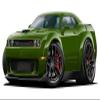 2019 Challenger R/T FATCAT Wide Body Cartoon Cars 4ft Long Vinyl Reusable Movable Fun Stickers for Boys Classic Cartoon Cars Home Decor view 3