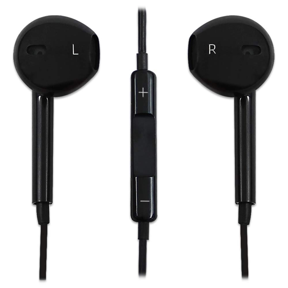 WalR, in-Ear Earbud Headphones with Built-in Mic and Pause/Play Button for Samsung Galaxy S10 Lite Note 10 Lite, Black