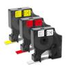 BOYEEZON 3Pack Compatible for DYMO Rhino 18444 18432 18438 Permanent Vinyl Label Tapes Black on White/Red/Yellow 12mm x 5.5m Industrial Tape for DYMO Rhino 4200 5200 5000 6000 Label Maker view 1
