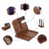 Gift for Men-Custom Wooden Docking Station, Engraved Desk Organizer, Nightstand Docking Station, Charge Station, Phone Holder, Watch Stand, Glasses, Key Stand, Birthday Gift for Colleagues(Walnut) view 4