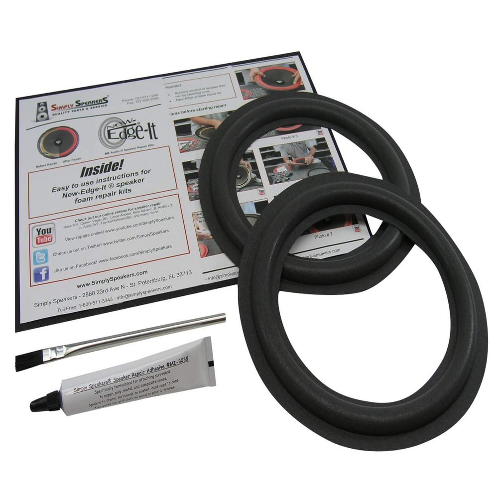 8" Foam Speaker Repair Kit, OD: 7.625", Roll OD: 6.875", Cone: 5.625", ID: 5", FSK-855 (Pair)