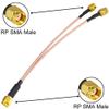 Splitter Cable Reverse Polarity SMA Male to Dual Reverse Polarity SMA Male V-Shape Cable 15cm for 4G LTE Home Phone Router Gateway Modem MiFi Mobile Cellular Amplifier Cell Phone Signal Booster view 2