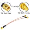 Splitter Cable Reverse Polarity SMA Male to Dual Reverse Polarity SMA Male V-Shape Cable 15cm for 4G LTE Home Phone Router Gateway Modem MiFi Mobile Cellular Amplifier Cell Phone Signal Booster view 4
