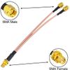 4G LTE Antenna Adapter Splitter Cable SMA Female to Dual SMA Male V-Shape Cable 15cm for 4G LTE Home Phone Router Gateway Modem MiFi Mobile Hotspot Cellular Amplifier Cell Phone Signal Booster view 2